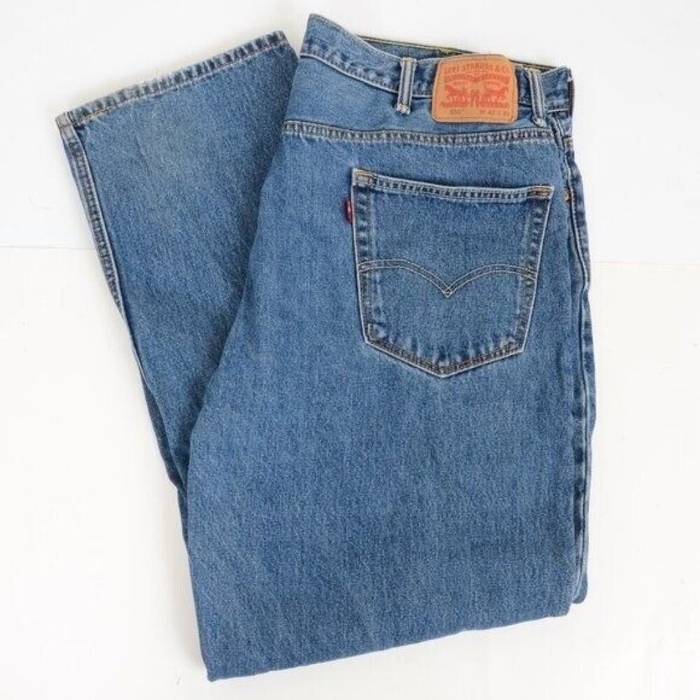 Levi's Big and Tall Mens 550 42 X 32 Tapered Leg Relaxed Fit Blue Jeans - Picture 4 of 10